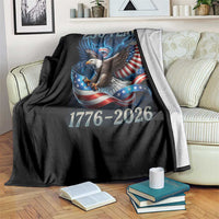 250 Years America Throw Blanket Eagle and Flag 250th Anniversary USA Patriotic 1776 2026 - Wonder Print Shop