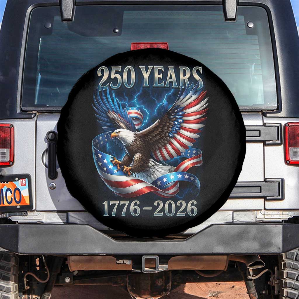 250 Years America Spare Tire Cover Eagle and Flag 250th Anniversary USA Patriotic 1776 2026 - Wonder Print Shop