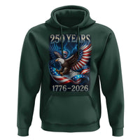 250 Years America Hoodie Eagle and Flag 250th Anniversary USA Patriotic 1776 2026 - Wonder Print Shop