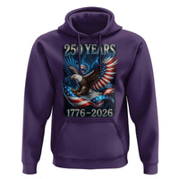 250 Years America Hoodie Eagle and Flag 250th Anniversary USA Patriotic 1776 2026 - Wonder Print Shop
