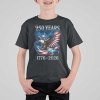 250 Years America T Shirt For Kid Eagle and Flag 250th Anniversary USA Patriotic 1776 2026 - Wonder Print Shop