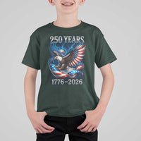 250 Years America T Shirt For Kid Eagle and Flag 250th Anniversary USA Patriotic 1776 2026 - Wonder Print Shop