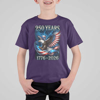 250 Years America T Shirt For Kid Eagle and Flag 250th Anniversary USA Patriotic 1776 2026 - Wonder Print Shop