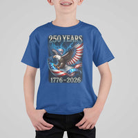 250 Years America T Shirt For Kid Eagle and Flag 250th Anniversary USA Patriotic 1776 2026 - Wonder Print Shop