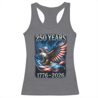 250 Years America Racerback Tank Top Eagle and Flag 250th Anniversary USA Patriotic 1776 2026 - Wonder Print Shop