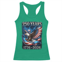 250 Years America Racerback Tank Top Eagle and Flag 250th Anniversary USA Patriotic 1776 2026 - Wonder Print Shop