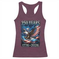 250 Years America Racerback Tank Top Eagle and Flag 250th Anniversary USA Patriotic 1776 2026 - Wonder Print Shop