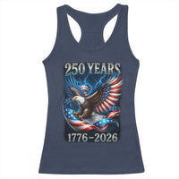 250 Years America Racerback Tank Top Eagle and Flag 250th Anniversary USA Patriotic 1776 2026 - Wonder Print Shop