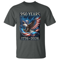 250 Years America T Shirt Eagle and Flag 250th Anniversary USA Patriotic 1776 2026 - Wonder Print Shop