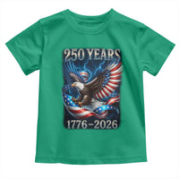 250 Years America Toddler T Shirt Eagle and Flag 250th Anniversary USA Patriotic 1776 2026 - Wonder Print Shop