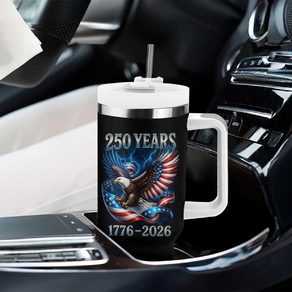 250 Years America Tumbler With Handle Eagle and Flag 250th Anniversary USA Patriotic 1776 2026 - Wonder Print Shop