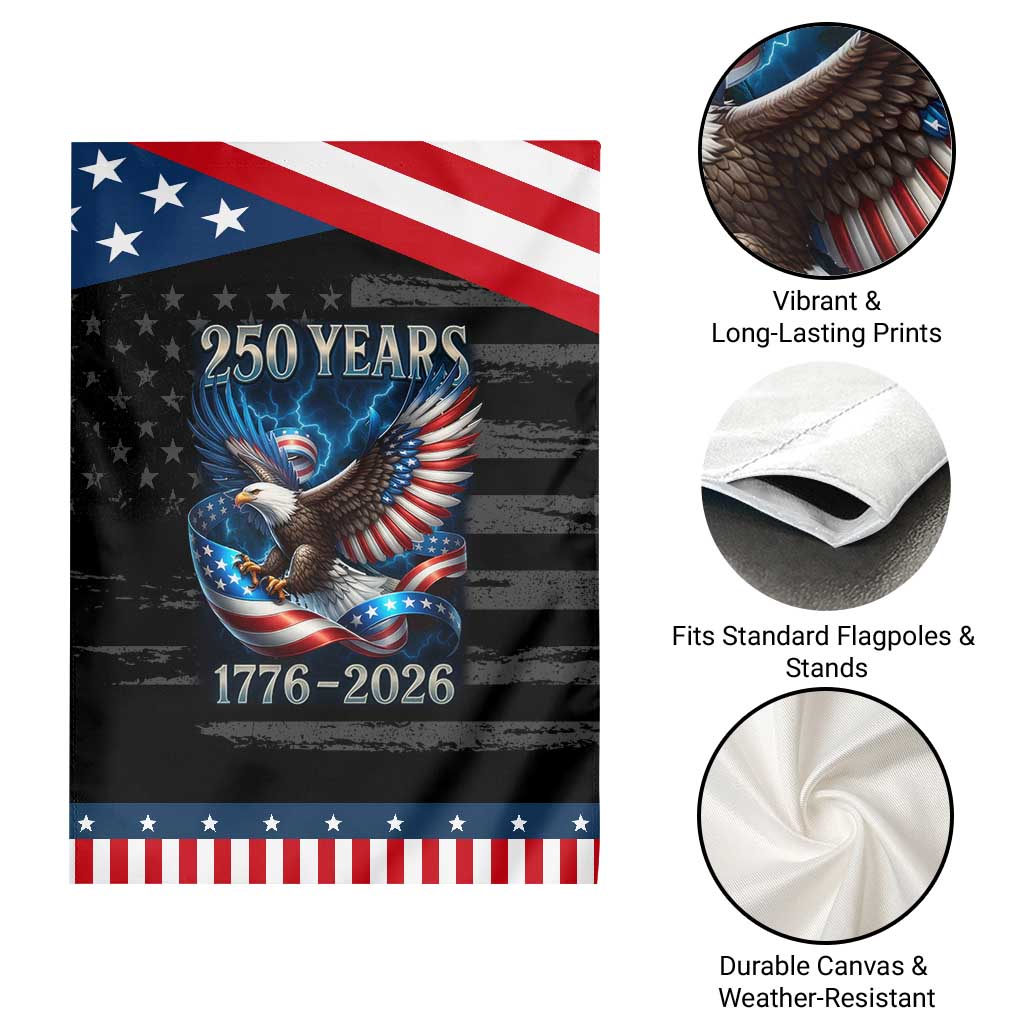 250 Years America Garden Flag Eagle and Flag 250th Anniversary USA Patriotic 1776 2026