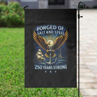 Navy Veteran 250th Anniversary Garden Flag Forged of Salt and Steel US Naval Ships 250th Anniversary - Wonder Print Shop