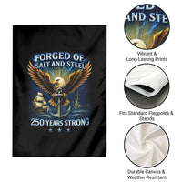 Navy Veteran 250th Anniversary Garden Flag Forged of Salt and Steel US Naval Ships 250th Anniversary - Wonder Print Shop