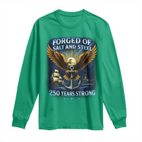 Navy Veteran 250th Anniversary Long Sleeve Shirt Forged of Salt and Steel US Naval Ships 250th Anniversary - Wonder Print Shop