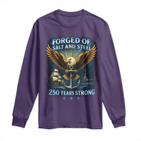 Navy Veteran 250th Anniversary Long Sleeve Shirt Forged of Salt and Steel US Naval Ships 250th Anniversary - Wonder Print Shop