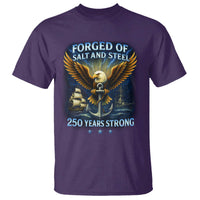 Navy Veteran 250th Anniversary T Shirt Forged of Salt and Steel US Naval Ships 250th Anniversary - Wonder Print Shop