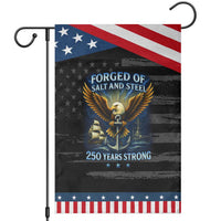 Navy Veteran 250th Anniversary Garden Flag Forged of Salt and Steel US Naval Ships 250th Anniversary