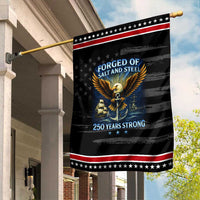 Navy Veteran 250th Anniversary Garden Flag Forged of Salt and Steel US Naval Ships 250th Anniversary