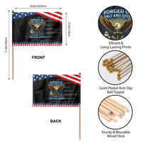 Navy Veteran 250th Anniversary Patriotic Handheld Flag Forged of Salt and Steel US Naval Ships 250th Anniversary