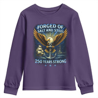Navy Veteran 250th Anniversary Youth Sweatshirt Forged of Salt and Steel US Naval Ships 250th Anniversary - Wonder Print Shop