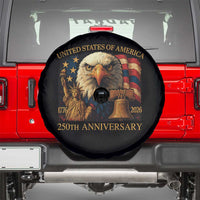 US 250th Anniversary Spare Tire Cover Retro Bald Eagle American Flag Patriotic Veterans - Wonder Print Shop