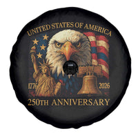US 250th Anniversary Spare Tire Cover Retro Bald Eagle American Flag Patriotic Veterans - Wonder Print Shop