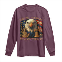 US 250th Anniversary Long Sleeve Shirt Retro Bald Eagle American Flag Patriotic Veterans - Wonder Print Shop