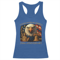 US 250th Anniversary Racerback Tank Top Retro Bald Eagle American Flag Patriotic Veterans - Wonder Print Shop