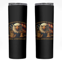 US 250th Anniversary Skinny Tumbler Retro Bald Eagle American Flag Patriotic Veterans - Wonder Print Shop