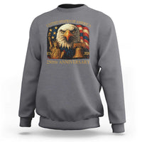 US 250th Anniversary Sweatshirt Retro Bald Eagle American Flag Patriotic Veterans - Wonder Print Shop