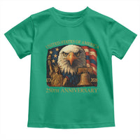US 250th Anniversary Toddler T Shirt Retro Bald Eagle American Flag Patriotic Veterans - Wonder Print Shop