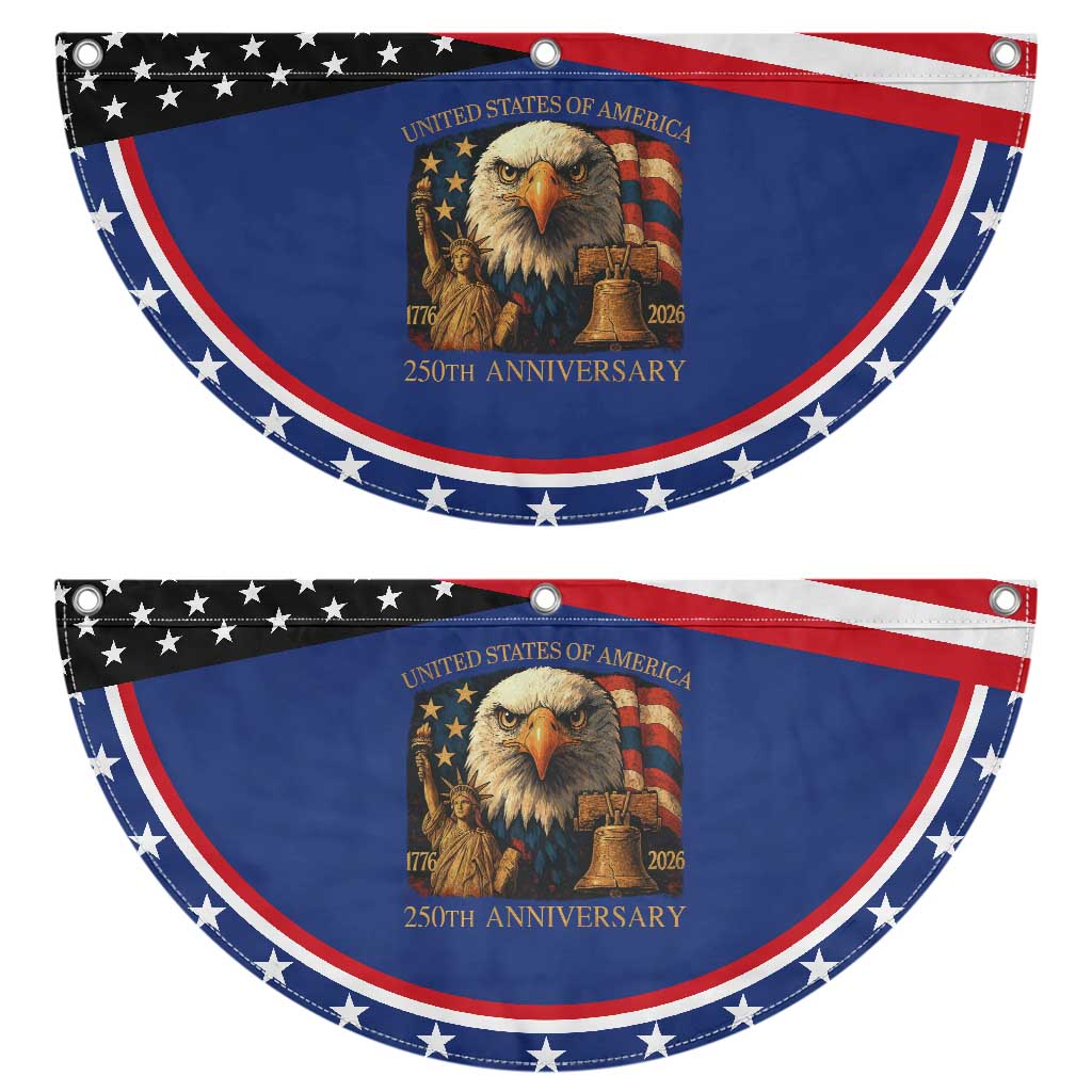 US 250th Anniversary Patriotic Fan Flag Retro Bald Eagle American Flag Veterans