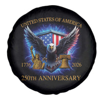 250 Years America Flag Spare Tire Cover Eagle 250th Anniversary USA Patriotic 1776 2026 - Wonder Print Shop