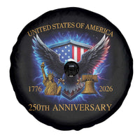 250 Years America Flag Spare Tire Cover Eagle 250th Anniversary USA Patriotic 1776 2026 - Wonder Print Shop