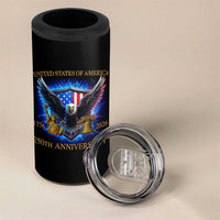 250 Years America Flag 4 in 1 Can Cooler Tumbler Eagle 250th Anniversary USA Patriotic 1776 2026 - Wonder Print Shop