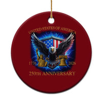 250 Years America Flag Ceramic Ornament Eagle 250th Anniversary USA Patriotic 1776 2026 - Wonder Print Shop