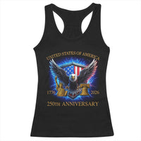 250 Years America Flag Racerback Tank Top Eagle 250th Anniversary USA Patriotic 1776 2026 - Wonder Print Shop