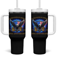 250 Years America Flag Tumbler With Handle Eagle 250th Anniversary USA Patriotic 1776 2026 - Wonder Print Shop