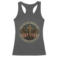 Blessings America 250 Years Racerback Tank Top One Nation Under God USA 250th Anniversary Patriotic Cross - Wonder Print Shop