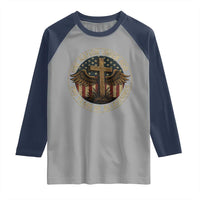 Blessings America 250 Years Raglan Shirt One Nation Under God USA 250th Anniversary Patriotic Cross - Wonder Print Shop