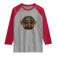 Blessings America 250 Years Raglan Shirt One Nation Under God USA 250th Anniversary Patriotic Cross - Wonder Print Shop