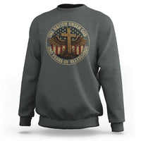 Blessings America 250 Years Sweatshirt One Nation Under God USA 250th Anniversary Patriotic Cross - Wonder Print Shop