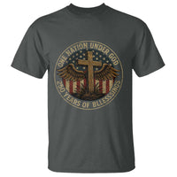 Blessings America 250 Years T Shirt One Nation Under God USA 250th Anniversary Patriotic Cross - Wonder Print Shop
