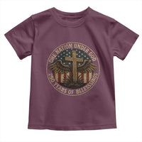 Blessings America 250 Years Toddler T Shirt One Nation Under God USA 250th Anniversary Patriotic Cross - Wonder Print Shop