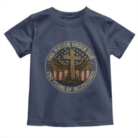 Blessings America 250 Years Toddler T Shirt One Nation Under God USA 250th Anniversary Patriotic Cross - Wonder Print Shop