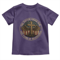 Blessings America 250 Years Toddler T Shirt One Nation Under God USA 250th Anniversary Patriotic Cross - Wonder Print Shop