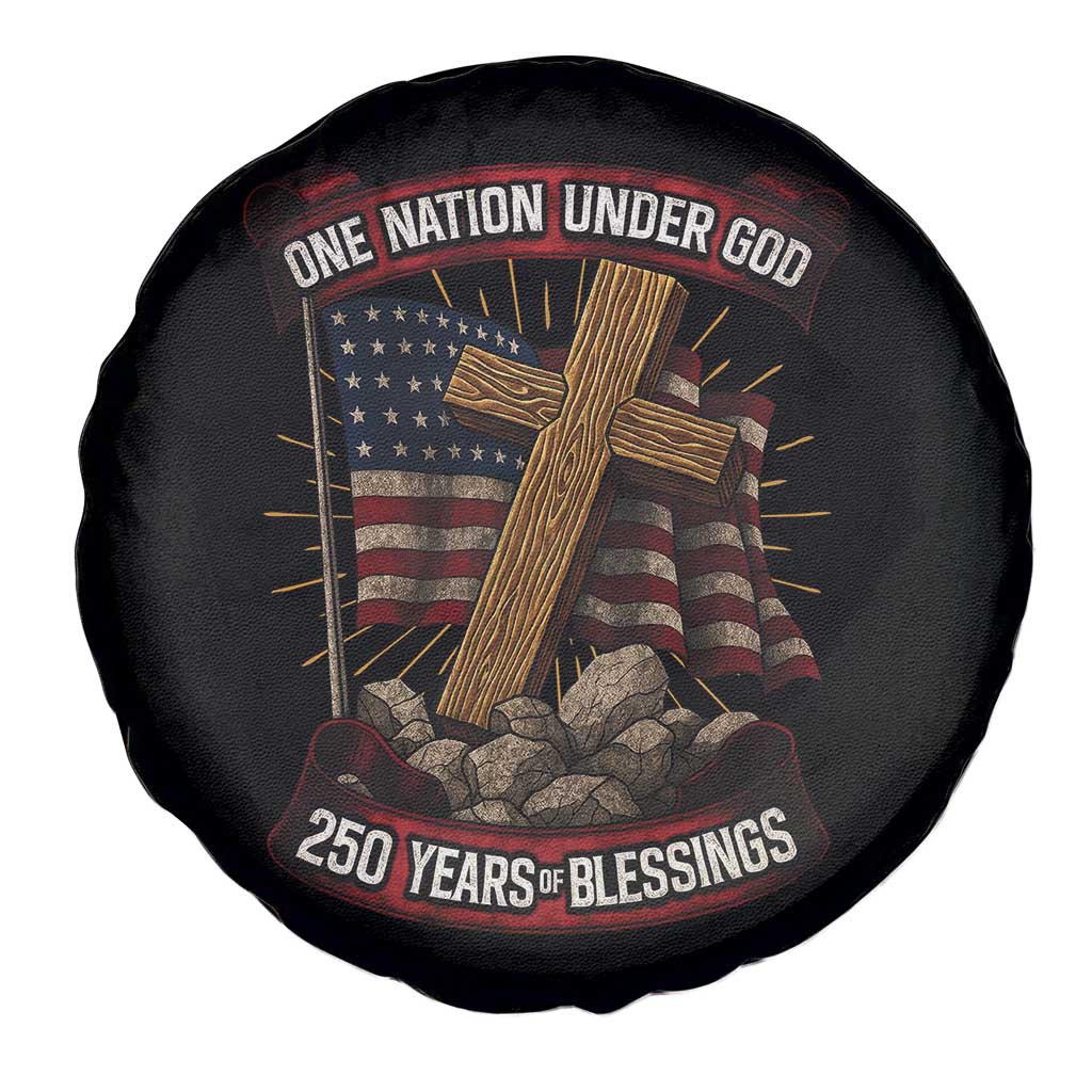 Blessings America Spare Tire Cover One Nation Under God USA 250th Anniversary Patriotic Christian - Wonder Print Shop