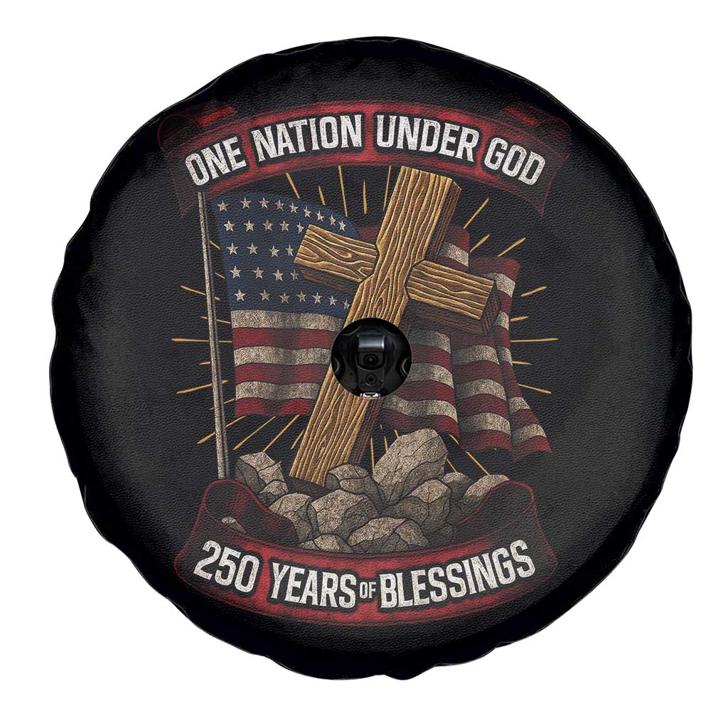 Blessings America Spare Tire Cover One Nation Under God USA 250th Anniversary Patriotic Christian - Wonder Print Shop