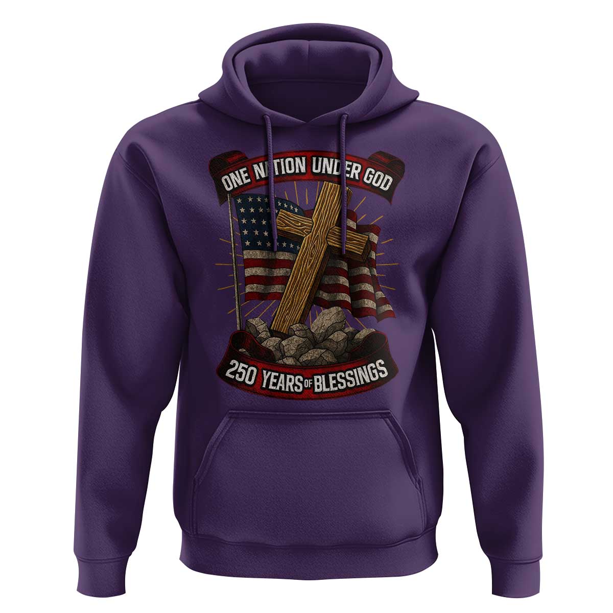 Blessings America Hoodie One Nation Under God USA 250th Anniversary Patriotic Christian - Wonder Print Shop